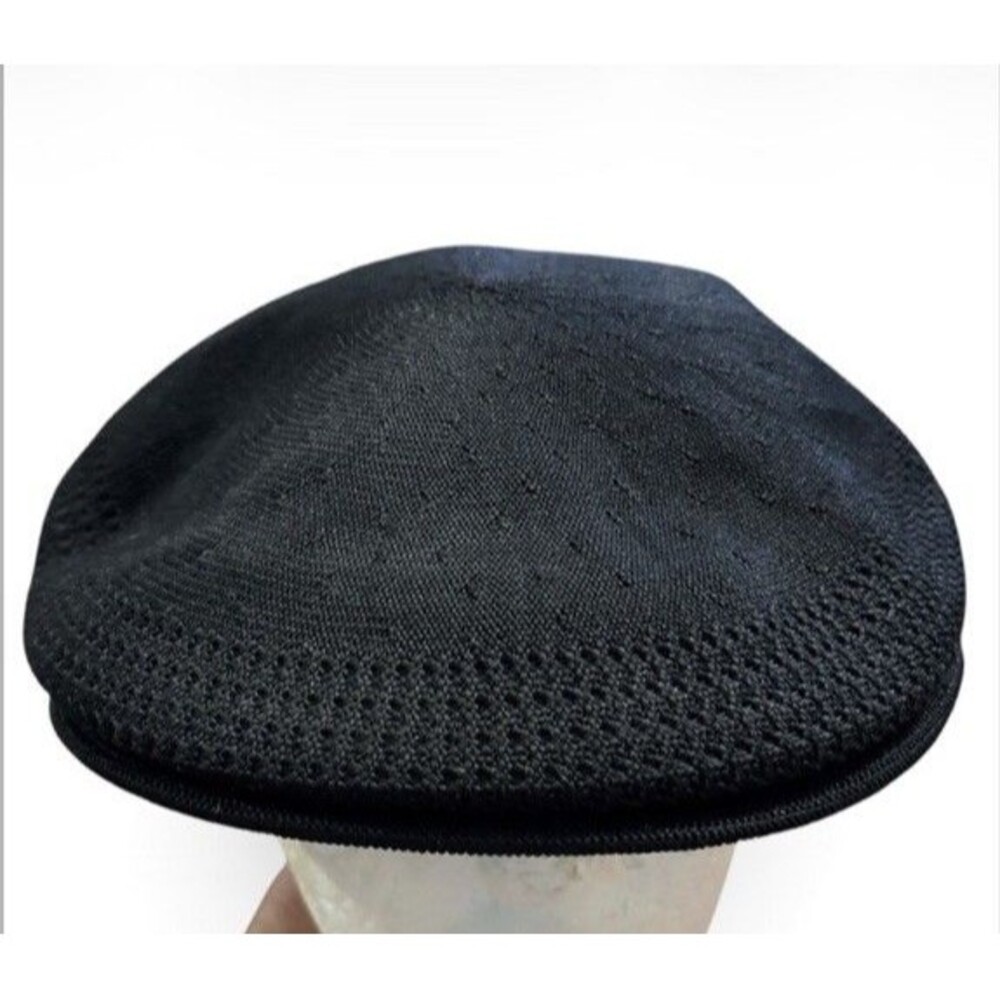Kangol Tropic Ventair Flat Cap Med Black Vintage Breathable Mesh